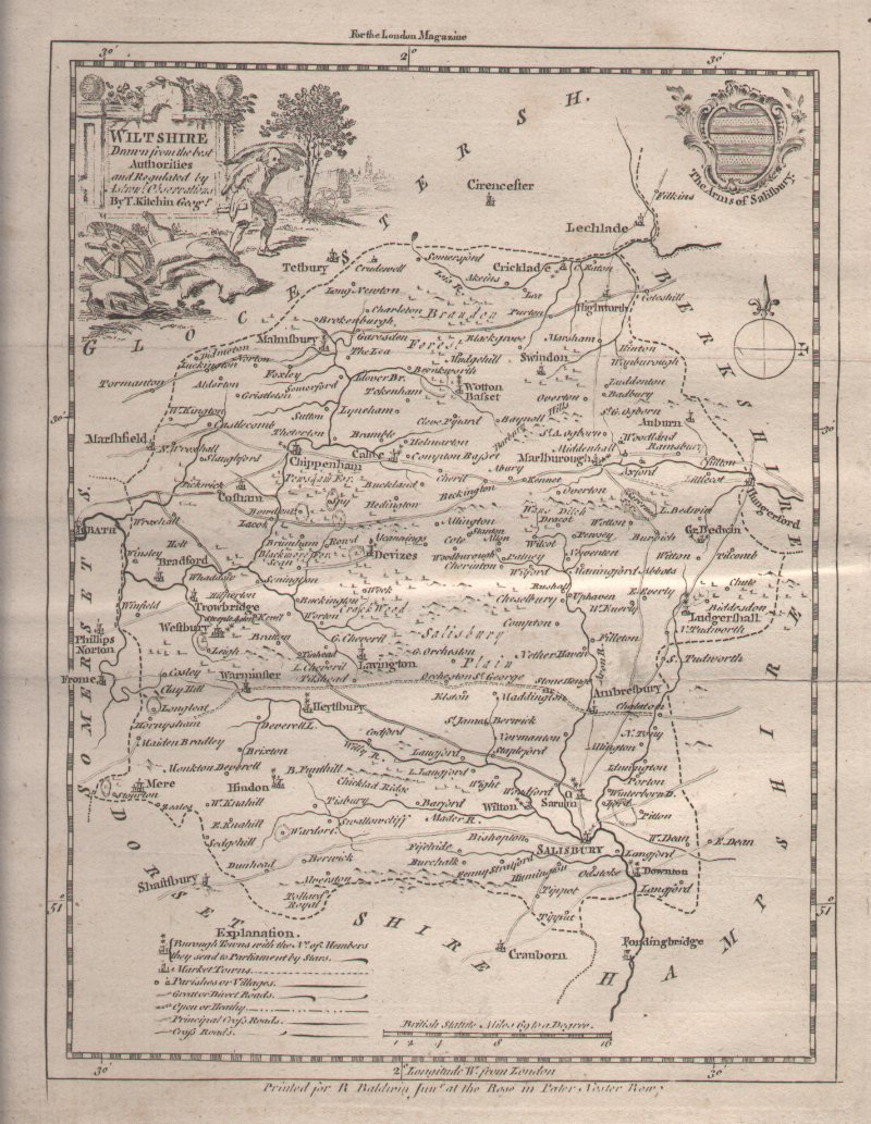 Map of Wiltshire - Kitchin